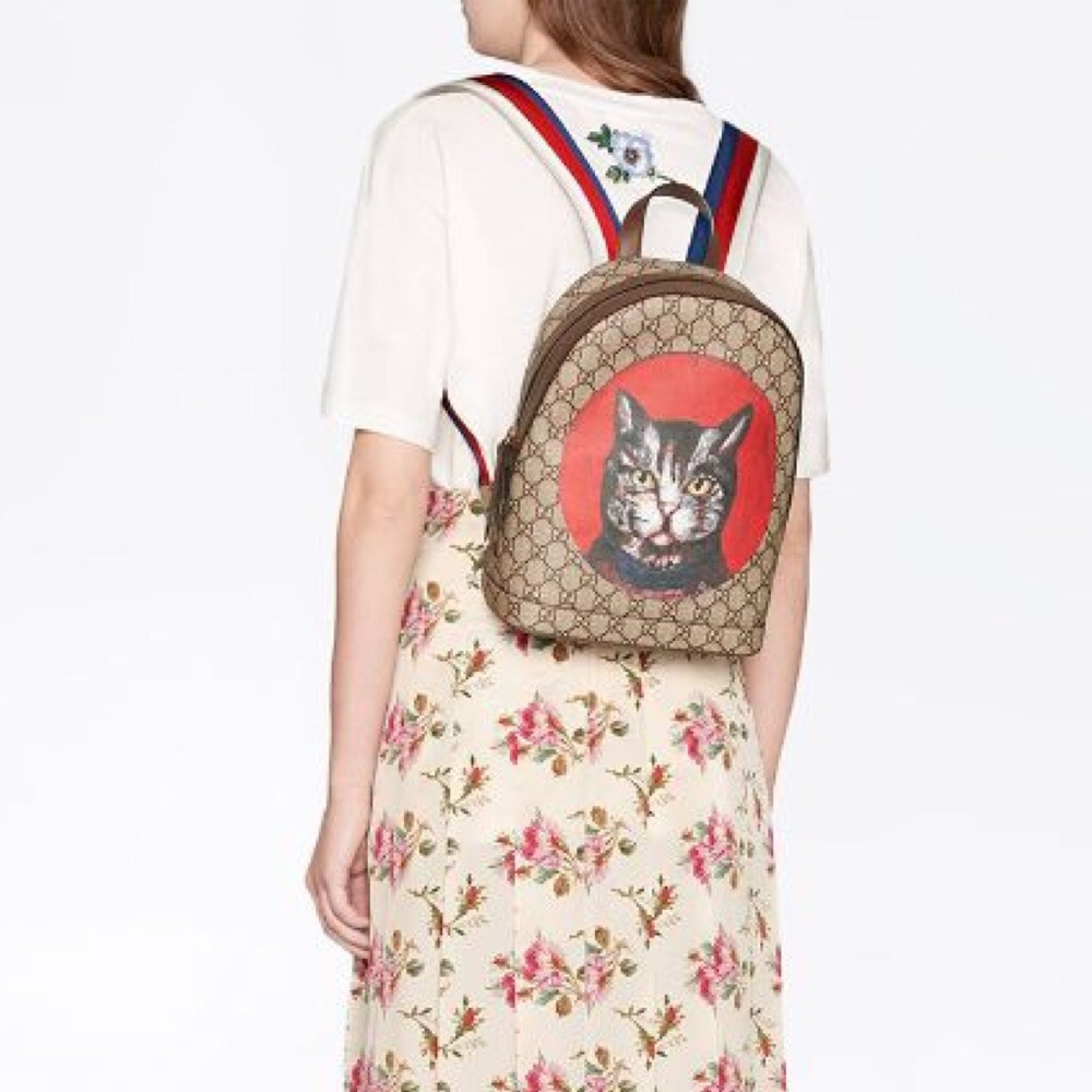 โ๏ธSOLDโ๏ธ Gucci GG Supreme Mystic Cat Backpack - Picture 2 of 15